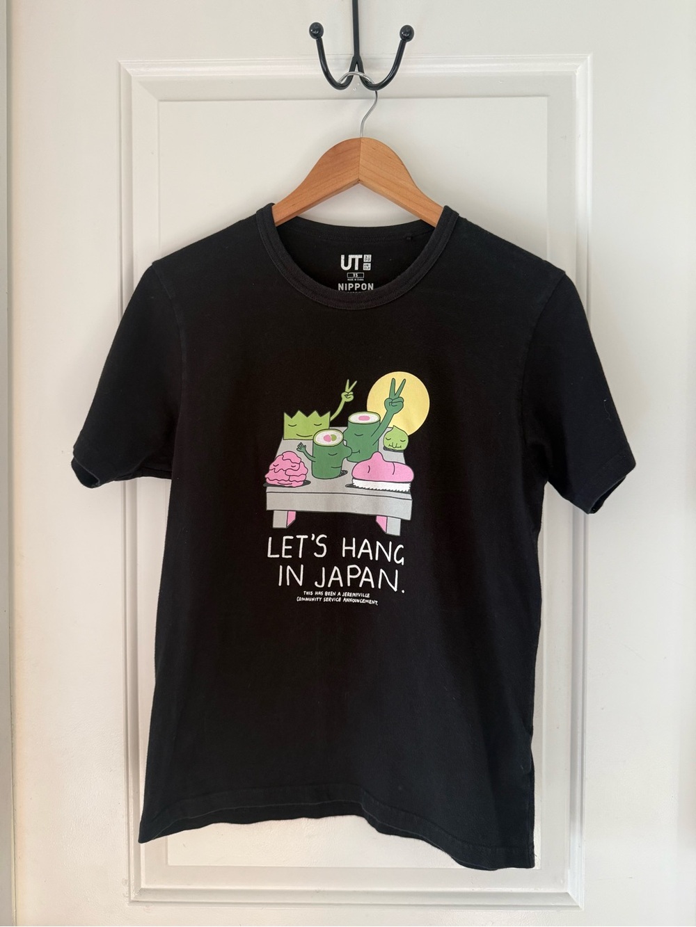 UNIQLO UT "Let's Hang in Japan" Black Graphic Tee